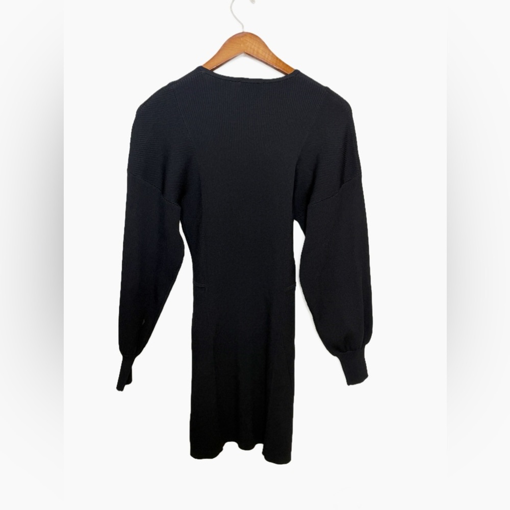 Ganni - Black Knit Dress with Balloon Sleeve - size Medium - LIKE NEW - Picture 5 of 16